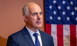 Bob Casey speaks at an October 2024 press conference in Allentown, Pennsylvania.