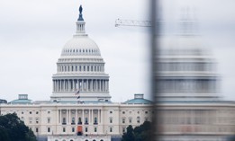 The Capitol Building seen from the National Mall in Washington DC.