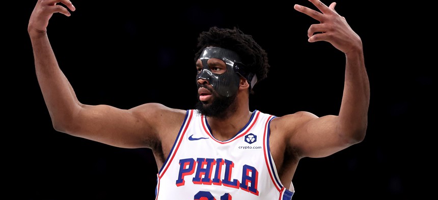 Center Joel Embiid and the Philadelphia 76ers are staying put in the city's Stadium District.