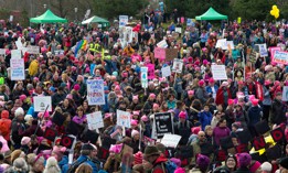 Massive anti-Trump protest marches like this 2017 one in Seattle are no sure thing given the disparate approaches seen thus far.