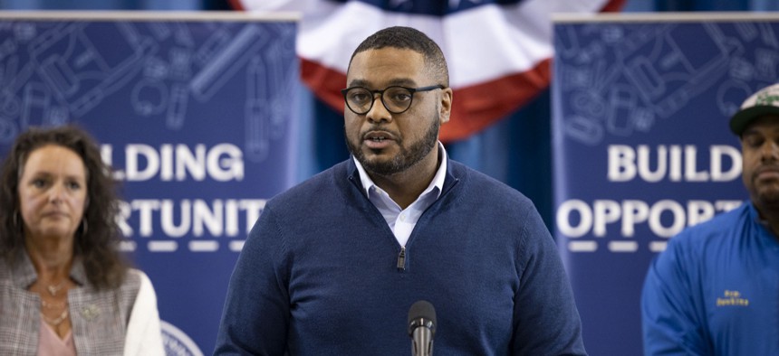 Lt. Gov. Austin Davis held a press conference at the Boys and Girls Club in Northeast Philadelphia Thursday afternoon.