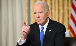 President Joe Biden delivers his farewell address to the nation from the Oval Office of the White House on January 15, 2025, in Washington, D.C.