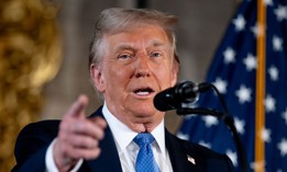 U.S. President-elect Donald Trump speaks at a news conference at his Mar-a-Lago resort in December.