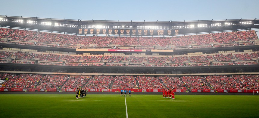 Liverpool and Arsenal meet at Lincoln Financial Field in Philadelphia, which will be home to several FIFA World Cup games in 2026.