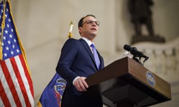 Gov. Josh Shapiro in the Capitol rotunda in 2024.