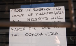 A Philadelphia business’s hastily scrawled note at the outset of COVID-19’s assault on the city in March 2020.