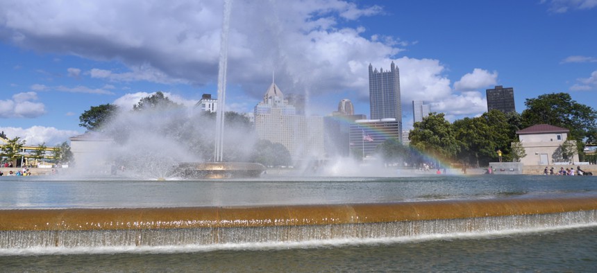 The fountain at The Point, located in downtown Pittsburgh.