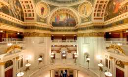 Inside the Pennsylvania Capitol rotunda in Harrisburg, Pennsylvania.