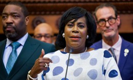 Philadelphia Mayor Cherelle Parker speaks at a budget press conference on June 12, 2025