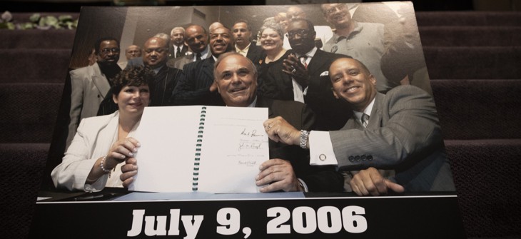 A photo from a 2006 press conference when then-Gov. Ed Rendell signed Pennsylvania’s last minimum wage increase into law.
