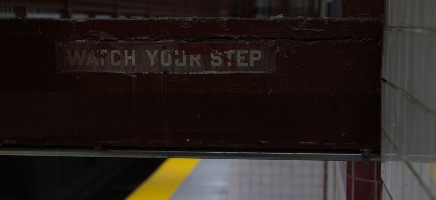 A potential sign of the times at SEPTA’s City Hall station in Philadelphia.