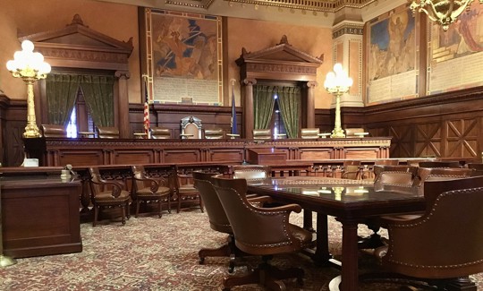 The Pennsylvania Supreme Court chambers in Harrisburg.