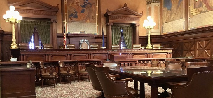 The Pennsylvania Supreme Court chambers in Harrisburg.