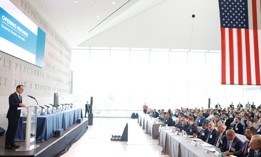Gov. Josh Shapiro delivers opening remarks at the Summit on the State of PJM Interconnection in Philadelphia’s National Constitution Center