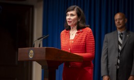 State Sen. Kristen Phillips-Hill speaks at a June 2025 press conference about permitting.