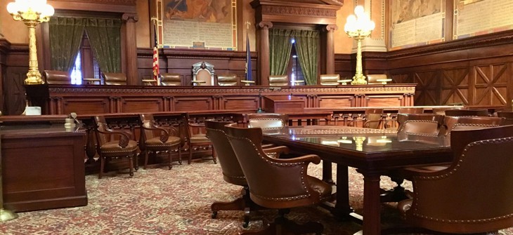 The Pennsylvania Supreme Court chambers in Harrisburg.