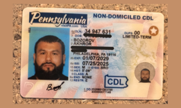 Officials say 31-year-old Akhror Bozorov, who is wanted in Uzbekistan for reportedly belonging to a terrorist organization, had a Pennsylvania commercial driver’s license.