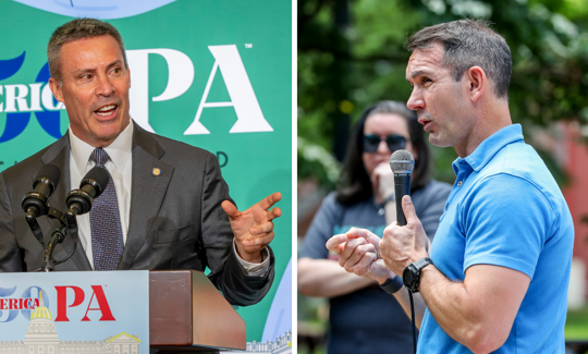 state Sen. Greg Rothman, the chair of the Pennsylvania GOP, and Pennsylvania Democratic Party Chair Eugene DePasquale