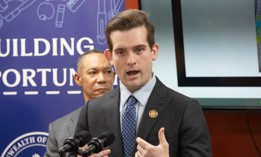 State Rep. and Lehigh County Executive-elect Josh Siegal speaks at a press conference in Allentown in January 2025.