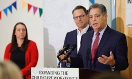 State Sen. Jay Costa speaks at Riverview Children's Center in Verona on Dec. 1, 2025. 