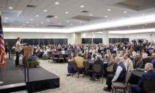 Gov. Josh Shapiro addresses attendees at the 2026 Pennsylvania Farm Show.