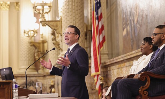 Gov. Josh Shapiro delivers his fourth budget address to members of the General Assembly.
