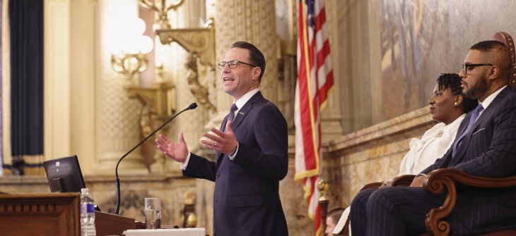 Gov. Josh Shapiro delivers his fourth budget address to members of the General Assembly.