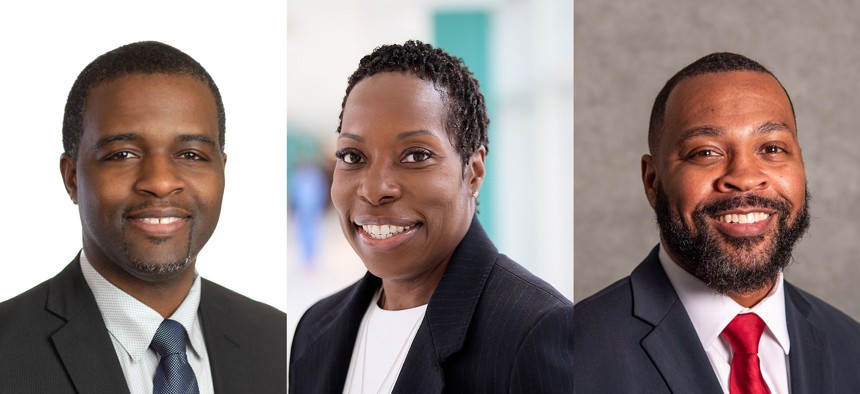 From left to right: Mark McKoy, Chaudron Carter Short & Quincy Stephenson