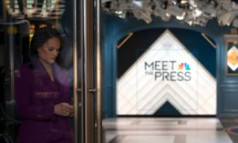 “Meet the Press” Moderator Kristen Welker on set in NBC’s Washington, D.C. studio in January 2026.