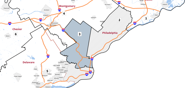 Pennsylvania's 3rd Congressional District, shown in gray.