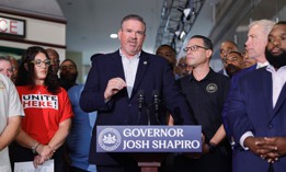 Scott Sauer speaks at a press conference regarding SEPTA’s state funding