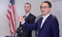 Gov. Josh Shapiro speaks at a press conference.