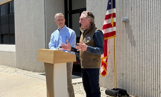 U.S. Interior Secretary Doug Burgum and U.S. Rep. Scott Perry tour the Crane Clean Energy Center in Middletown on Friday, May 1.