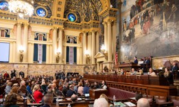 Gov. Josh Shapiro speaks during his February 2026 budget address.