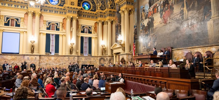 Gov. Josh Shapiro speaks during his February 2026 budget address.