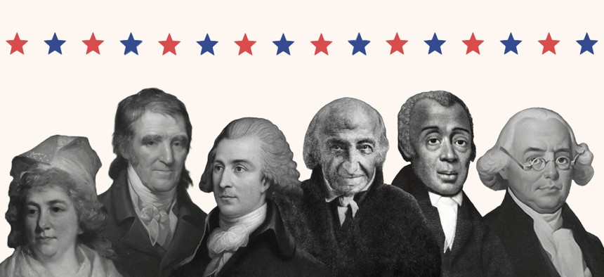 Sarah Franklin Bache, William Findley, Tench Coxe, Albert Gallatin, Richard Allen & James Wilson