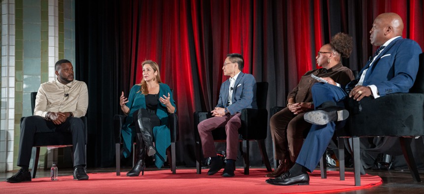 Donna Frisby-Greenwood, second from right, participated in the TED Speaker Series in Philadelphia last October.