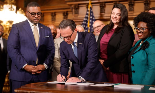 Gov. Josh Shapiro signs Pennsylvania’s 2026-27 state budget on July 12.