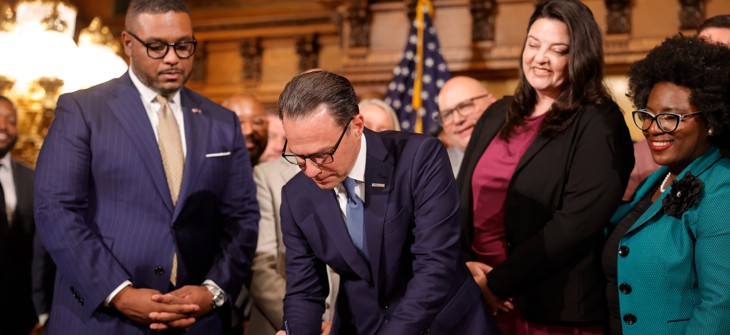Gov. Josh Shapiro signs Pennsylvania’s 2026-27 state budget on July 12.