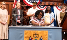 Mayor Cherelle Parker and her administration speak at budget press conference on June 11, 2025