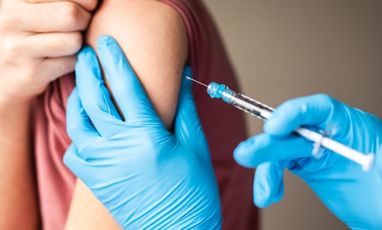 A child gets the MMR vaccine