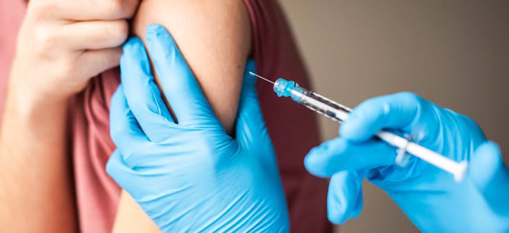 A child gets the MMR vaccine