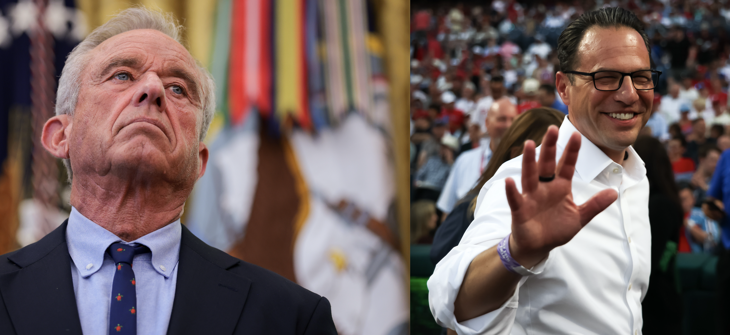 Health and Human Services Secretary Robert F. Kennedy Jr. , left; Gov. Josh Shapiro, right