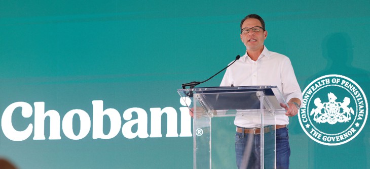 Gov. Josh Shapiro joined state, local and business leaders in Schnecksville on Tuesday, Sept. 1, 2026, to announce a $1.2 billion investment by Chobani to establish its first dairy manufacturing operation in Pennsylvania.
