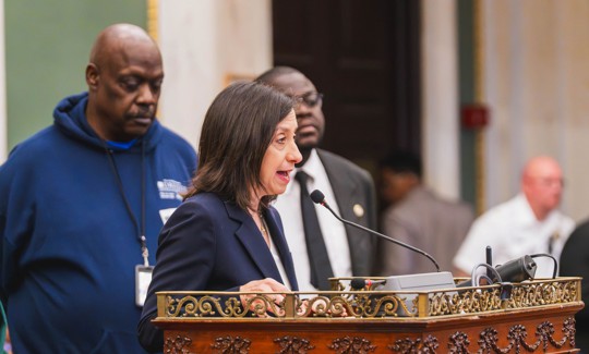 Rue Landau speaks at the Philadelphia City Council Stated Meeting on September 24, 2026 