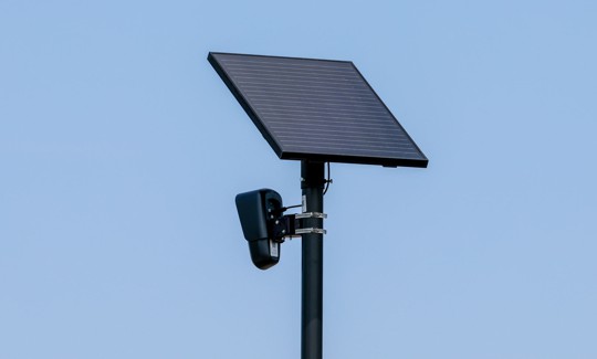 A Flock camera located in a parking lot near Bloomsburg, Pennsylvania. 