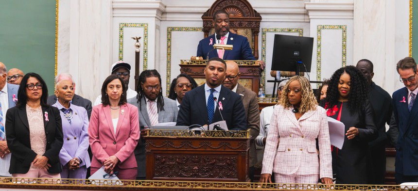 Philadelphia City Councilmember Nicolas O’Rourke speaks during Council session on October 1, 2026