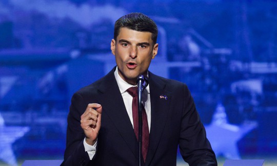 U.S. Rep. Rob Bresnahan speaks at the Republican Party’s September midterm convention in Dallas, Texas. 