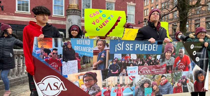 Poll guardians with We Are CASA in York, Pennsylvania in 2022.